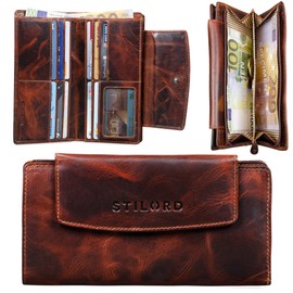STILORD LORELAI Women's Vintage Elegant Purse Wallet for Banknotes, Cards, Coins, Milano - Brown, coin purse