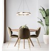 ELYNN 24 in. Round Gold Glam LED Pendant Chandelier with