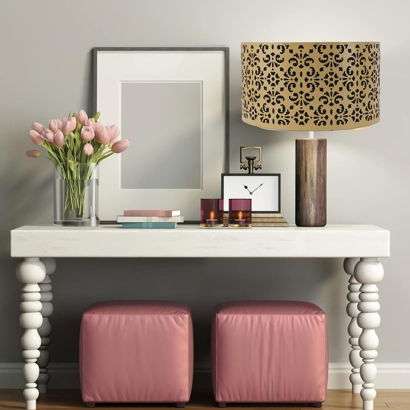 Metal Barrel Lampshade Hollow Exquisite Wrought Iron Lamp Shade with