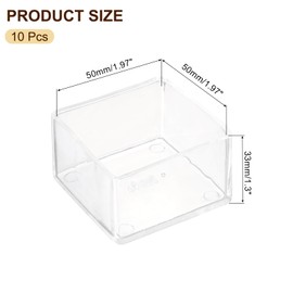 sourcing map 10Pcs Square Chair Leg Floor Protectors, 2" x 2" PVC Table Chair Leg Cover to Protect Wood Tile Floors Pads Furniture Leg Caps Non-Slip Reduce Noise, Transparent