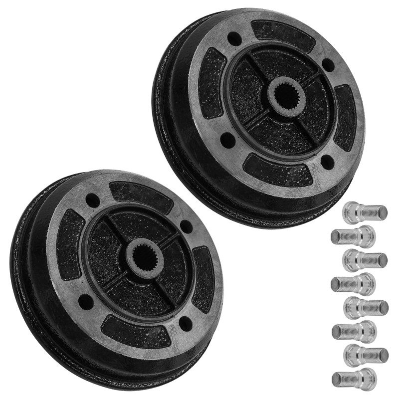 Caltric 2 Rear Brake Drum W/Bolt for Kawasaki Mule 2510