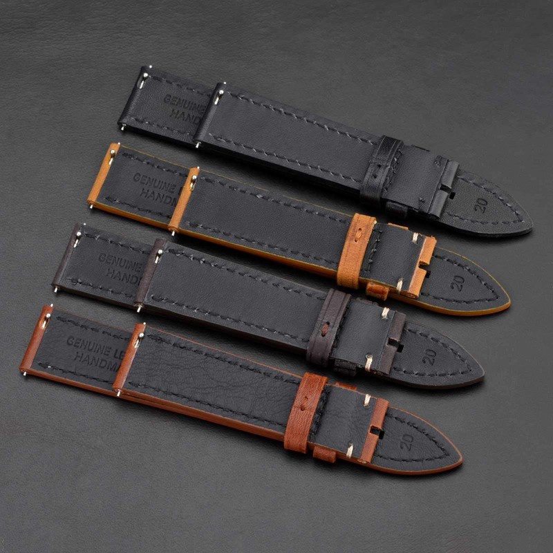 BISONSTRAP Leather Watch Straps, Quick Release Replacement Band for Men