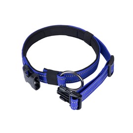 EXCELLENT ELITE SPANKER Reflective Dog Collar Classic Soft Padded Breathable Nylon Adjustable Pet Collar with Quick Release Buckle for Boy Girl Male Female Puppies Small Medium Large Dogs(Blue-S)
