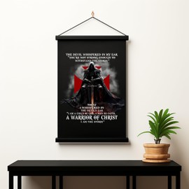 The Devil Whispered in My Ear Hanging Canvas Print, S28 I Am The Storm Home, Living Room, Bedroom, Wall Decor, Knights Templar Christian Wall Art Hanging Decor Spiritual Gifts 12x16