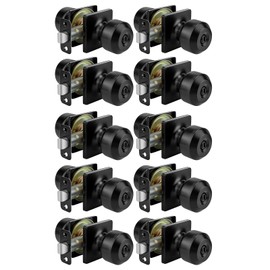 goldenwarm Black Door Knobs, Matte Black Privacy Door Knob Interior, Square Interior DoorKnobs for Bedroom, Bathroom, (10 Pack)