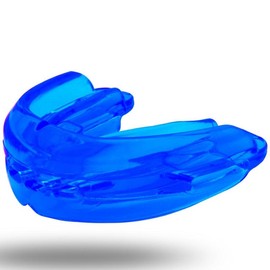 Mouth Guard for Youth & Adults with Braces - Soft, No Boiling Required, Perfect for Football, Taekwondo, Jujitsu, and Karate Athletic Equipment Safety - Color: Blue/Strapless