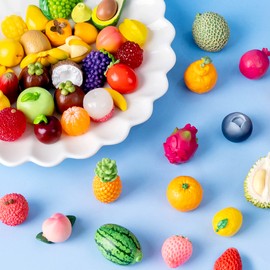 Mini Fruit Figurines for DIY Decoration – 30-Piece Resin Miniature Set for Fairy Gardens, Crafts & Decorative Displays