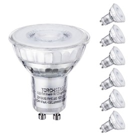 TORCHSTAR LED GU10 Light Bulbs, Recessed Track Lighting Bulb, Dimmable, 4.5W=50W, 3000K Warm White, UL Listed, Pack of 6