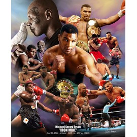 Wishum Gregory Art Iron Mike Tyson, Print Poster, Paper Size 20" x 16" Image Size 20" x 16"