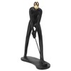 Golfer Sculpture Gold Head Hand Crafted Abstract Resin Golfer Ornament