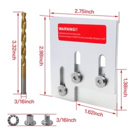 Premium For Square D QO Homeline 150/200 Amp Panels Generator Interlock Kit - Includes Drill Bit and Installation Hardware