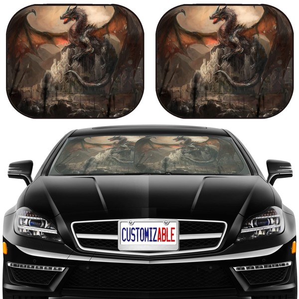 MSD Car Sun Shade Windshield Sunshade Universal Fit 2 Pack,