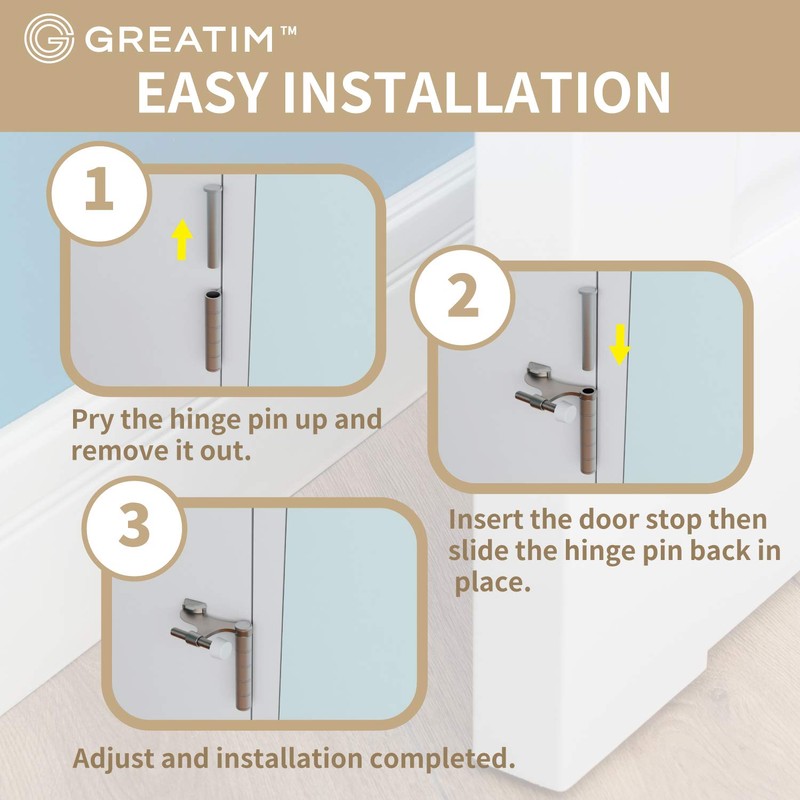 10 Pack Hinge Door Stoppers, Heavy Duty Door Stopper Hinge,