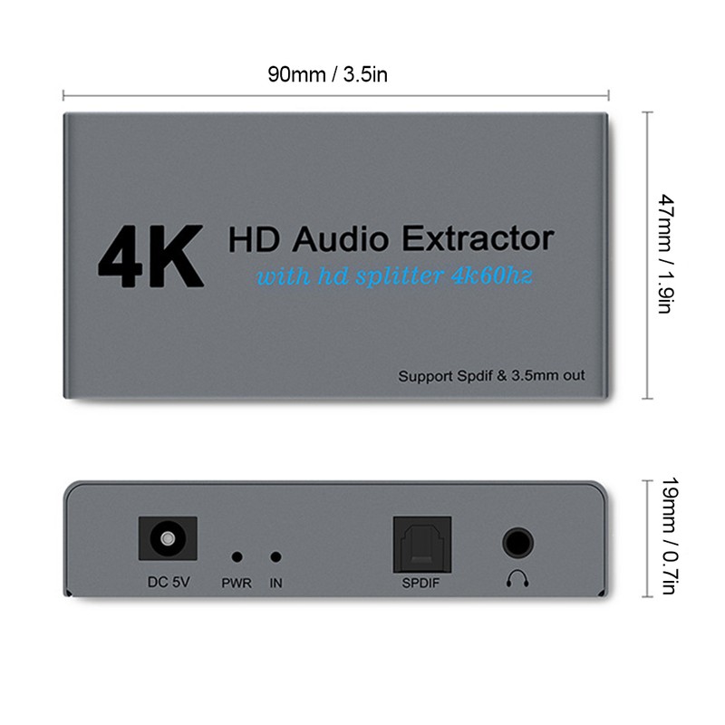 4k HDMI Audio Extractor HighDefinition with 1 Points 2 Converter