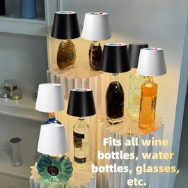 Wireless Bottle Lamp For Liquor Bottles - RGB Wireless Bottle Lamp For Any Type Of Bottle, Wine Bottle Lights With Touch Dimming, Rechargeable Led Wireless Bottle Lamp For Home, Bar, Outdoor Use