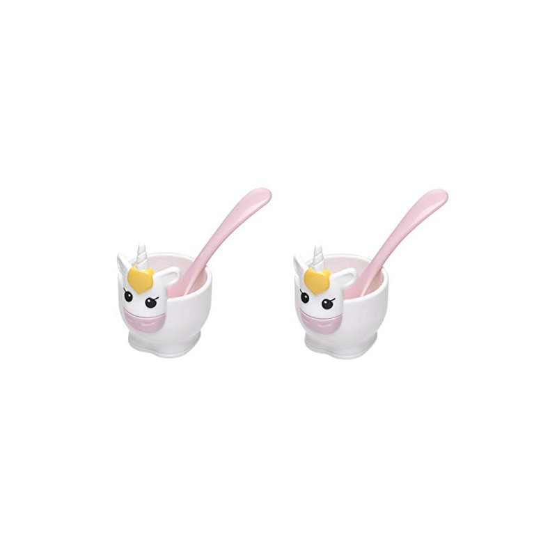 Joie Unicorn Egg Cup and Spoons, Plastic Kitchen Cups for