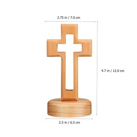 Vokowin Wooden Cross, Holy Cross Tabletop Cross with Base Standing Jesus Christ Catholic Wall Cross for Home Decor Christmas Party House Warming,Wedding (K401-1)