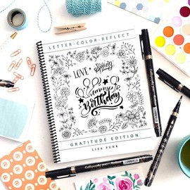 Calligraphy Pens, 6Pcs Calligraphy Pen Set for Lettering, Black Brush Marker Pen Hand Lettering Pens for Writing, Signature, Illustration, Design and Drawing(4 Sizes)