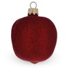 BestPysanky Glittered Red Apple Glass Christmas Ornament