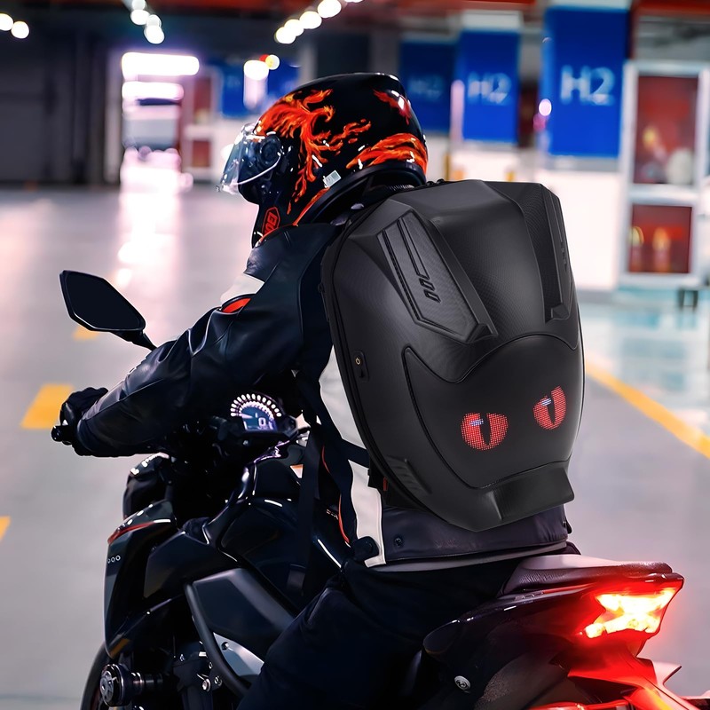 RKV86 Motorcycle Backpack for Men LED Backpack, DIY Programming GIFs,