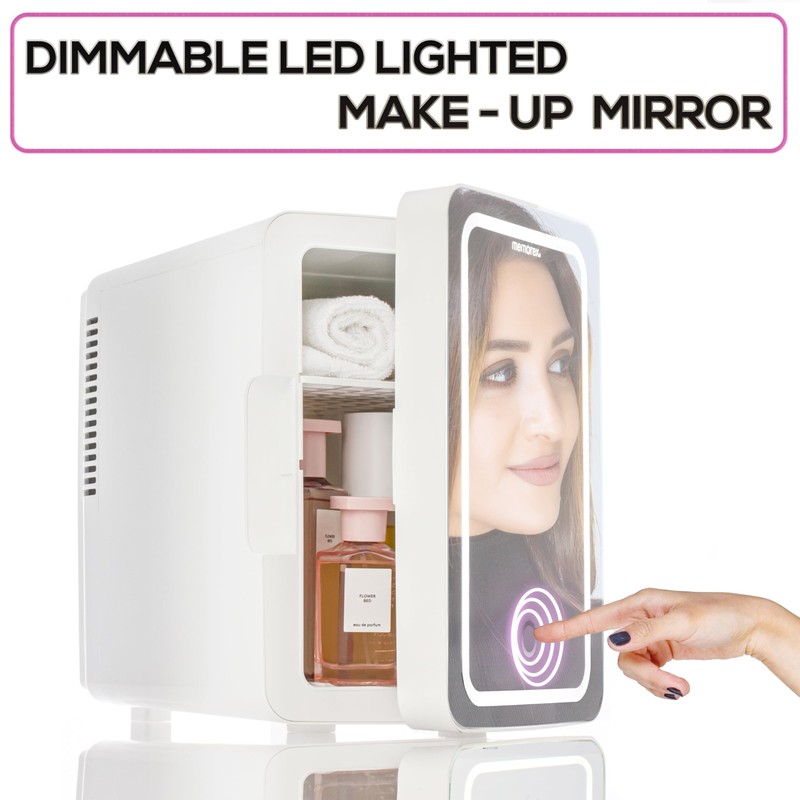 Memorex MX-FR690 6.5L Mini Beauty Lighted Mirror Fridge | Portable