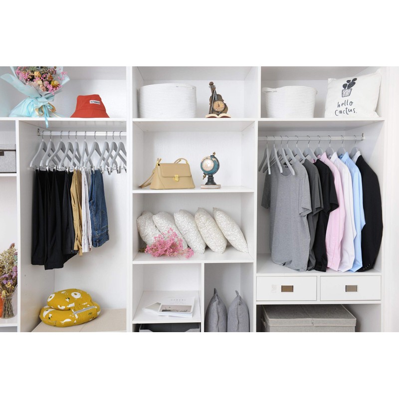 Quality Wooden Skirt Hangers with Clips, 20-Pack Smooth Solid Wood