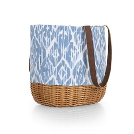Picnic Time - A Picnic Time Brand 203-00-151-000-0 Coronado Canvas and Willow Tote Picnic Baskets, Moroccan Watercolor Pattern