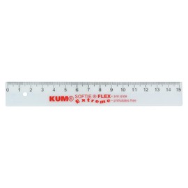 KUM AZ225.09.16-T Softie Flex Extreme Ruler 15 cm Extremely Flexible and Unbreakable, Transparent, Pack of 5, School Supplies