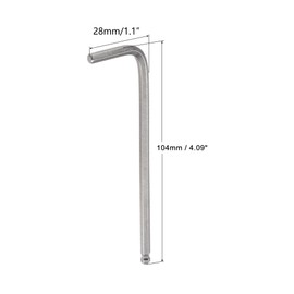 TOP-VIGOR 2Pcs 5/32" Ball End Hex Key Wrench, L Shaped Long Arm Allen Key for Household DIY, Professional Machine Repairing, CR-V