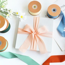 MORSUNBELA Ribbon White Gift Ribbon Wedding White Decorative Ribbon Wide Silk Ribbon White 5 cm x 23 m