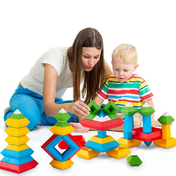 CYZAM 30PCS Building Blocks Pyramid Stacking Educational Toys Montessori Toys