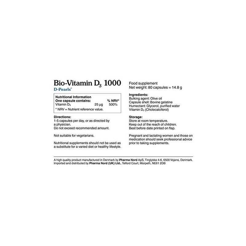 Pharma Nord Bio-Vitamin D3 800IU 20mcg 80 Capsules