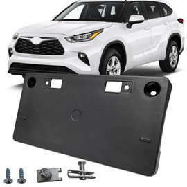 KYYET Front Bumper License Plate Frame Bracket Tag Holder Fits for 2020 2021 2022 2023 2024 Toyota Highlander Replace 521140E160 TO1068162