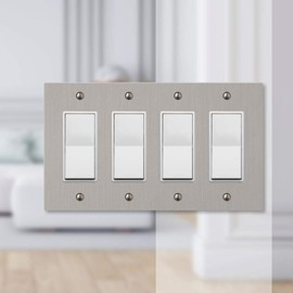 Elan Brushed Nickel 4 Rocker (GFI)