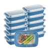 Restaurantware Asporto 38 oz Rectangle Midnight Blue Plastic To Go