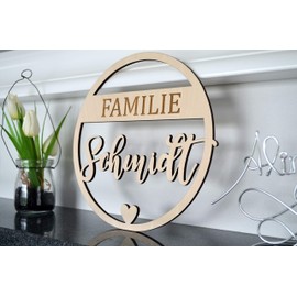 Family sign, individual lettering, name plate, wooden door sign, lettering