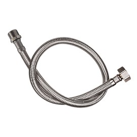 DOJA Industrial Flexible Hose AG 3/8 Inch Female 3/8 Inch Pack 2 20 cm Length Stainless Steel Reinforced Hose Tap, Sink Tap, Kitchen Flex Hose Fitting, Connection Hose / Extension