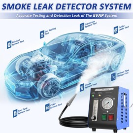 Automotive Smoke Machine Leak Detector, 12V DC EVAP Tester with Built-in Air Pump, Pressure Gauge & Flow Meter, Dual Mode Diagnostic Tool for Cars, ATV, Boat, Motorcycle & All Vehicle Pipe Systems