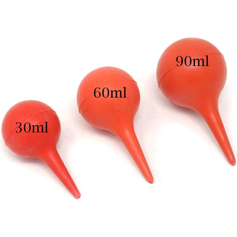 HEALLILY 3 Pieces Rubber Crimp Ear Syringe Ball Laboratory Tool