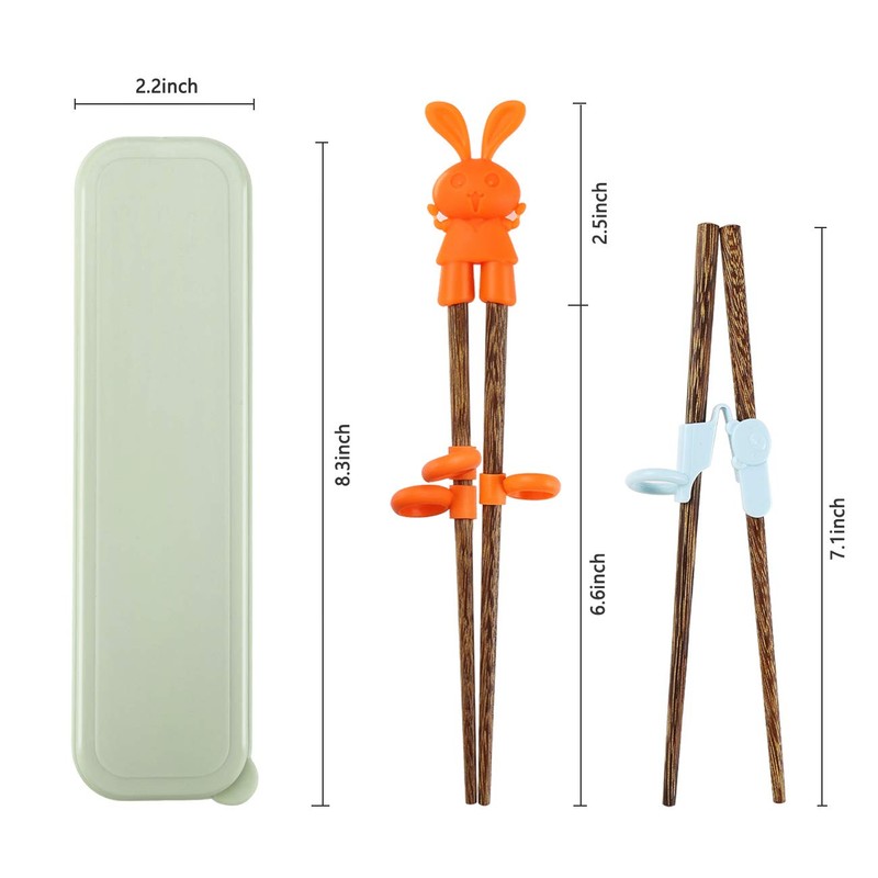 TOTKEN 2 Pairs Training Chopsticks, Learning Wood Chopsticks for Kid