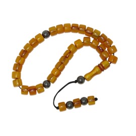N119 33 Bead Worry Fidget Prayer Beads Tasbih Beads Polyester and Gemstone Beads Handmade by Jeannieparnell