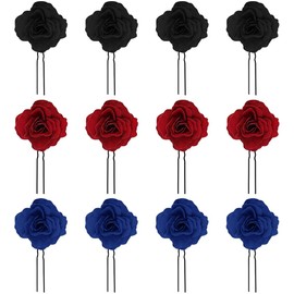 TRKETK 12 Stück Rose Blume Haarnadel, U-Förmiger Braut-Kopfschmuck Retro-Blumen-Haarnadeln Hochzeitsrosenhaarclips Braut Haarschmuck Aufstecken Brosche Hochzeit für Partys, Hochzeiten, Tänze