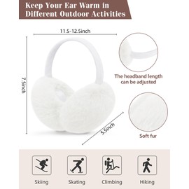 YSense Earmuffs Ear Warmers for Women Winter Fur Adjustable Foldable Ear Muffs Gifts
