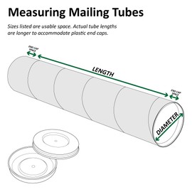 Boxes Fast Mailing Tubes with Caps, 2" x 43", Kraft, (Pack of 50)