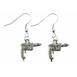 Miniblings Earrings Mini Drill Drilling Machine Drilling Machine Tool Hanger