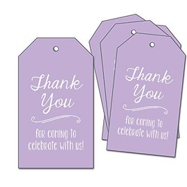 25 Thank You Tags - for Baby Shower, Wedding, Bridal Shower, Birthday Party Supplies - Lavender