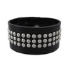 Black Vinyl Wristband with Small Chrome Studs