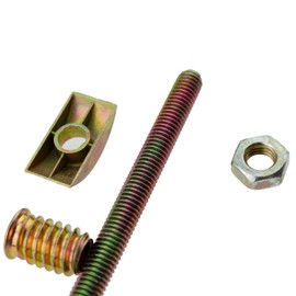 TAODAN 6pcs Metal Furniture Connecting Fittings M8x100mm Threaded Rod Connector Table Bed Assembly Fastener Bolt Nut with Half Moon Washer