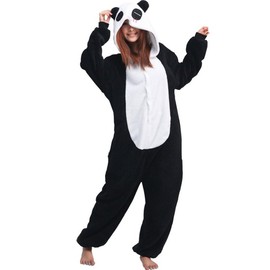 Lifeye Unisex Red Eye Panda Pajamas Adult Animal Cosplay Costume Black S