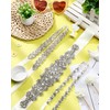 Jecery 3 Pieces Rhinestone Bridal Wedding Sash Belts Handmade Crystal